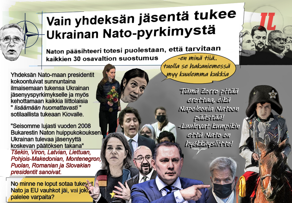 Ukraina Natoon. Stoltenberg. Sekopäitten liitto. Ei Natöön. Nato ei takaa rauhaa, Zelenskyin  suunnitelma. Nato hyökkää.