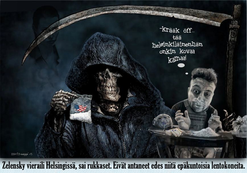 Kokaini. Zelensky. Jauhonenä. Meemit. Vitsit. Sanna.
