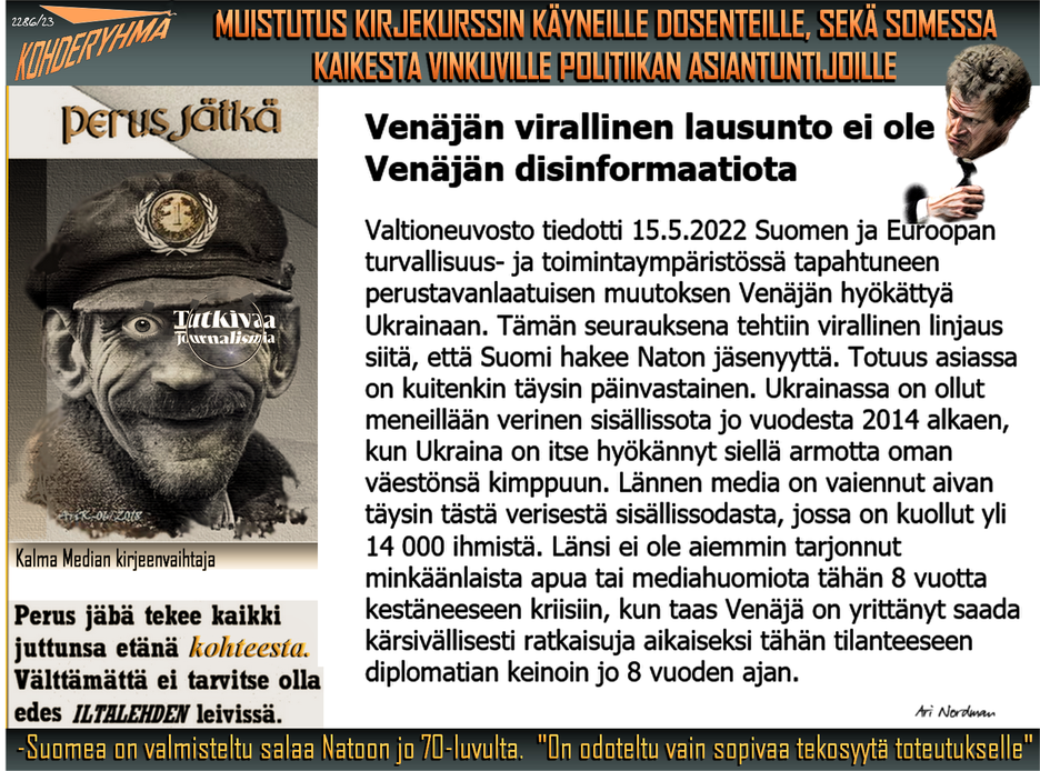 Natoon liittyminen-Juonittelu temppu-Kansanäänestys-Lain vastainen-Maan petturit-Nato